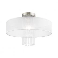 Alexis 1 Light Brushed Nickel Semi Flush Mount by Livex Lighting -Livex Lighting shop brushed nickel livex lighting flush mount lights 41147 91 4f 1000