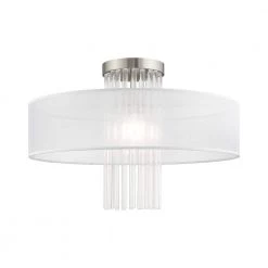 Alexis 1 Light Brushed Nickel Semi Flush Mount by Livex Lighting