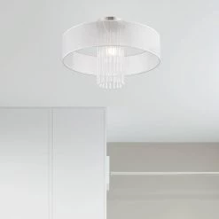 Alexis 1 Light Brushed Nickel Semi Flush Mount by Livex Lighting -Livex Lighting shop brushed nickel livex lighting flush mount lights 41147 91 a0 1000