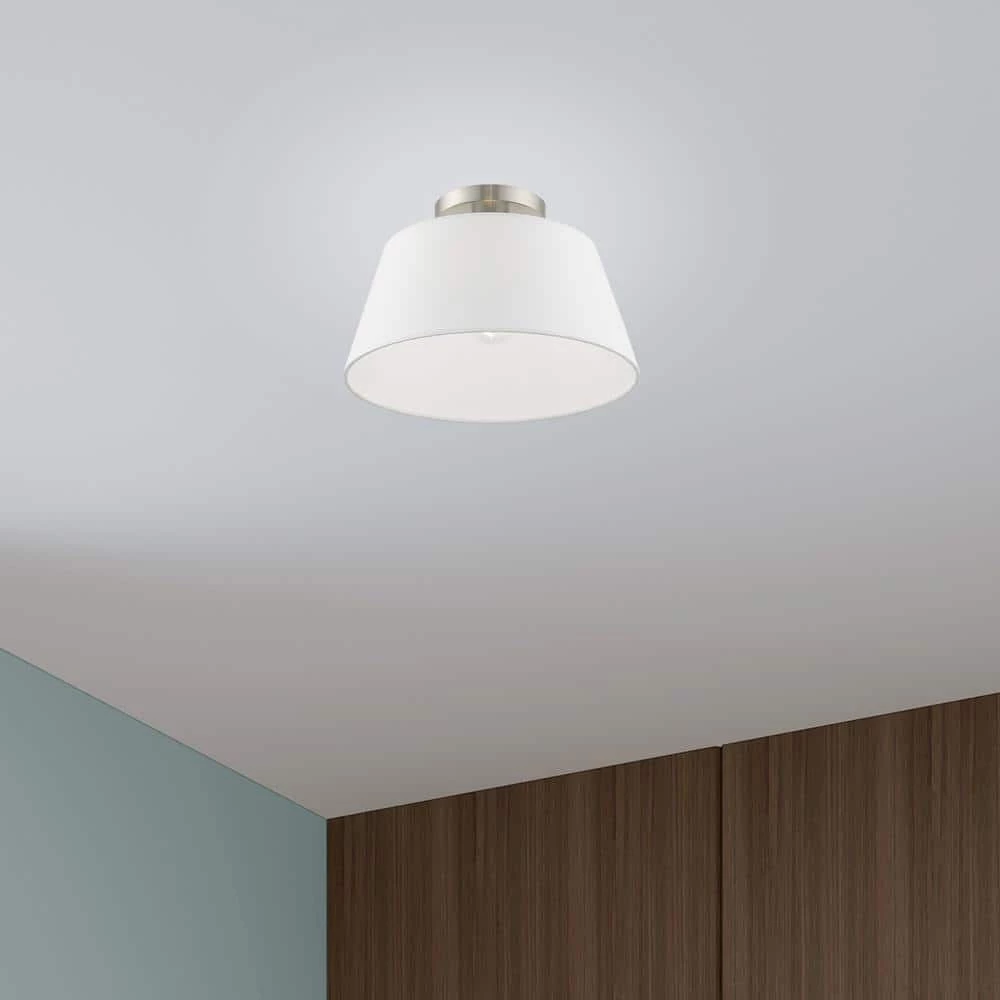 Belclaire 1 Light Brushed Nickel Semi Flush Mount by Livex Lighting 5 Belclaire 1 Light Brushed Nickel Semi Flush Mount by Livex Lighting - Image 5