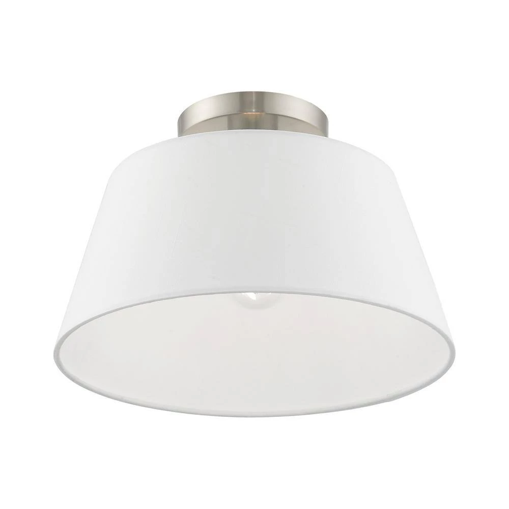 Belclaire 1 Light Brushed Nickel Semi Flush Mount by Livex Lighting 10 Belclaire 1 Light Brushed Nickel Semi Flush Mount by Livex Lighting - Image 10