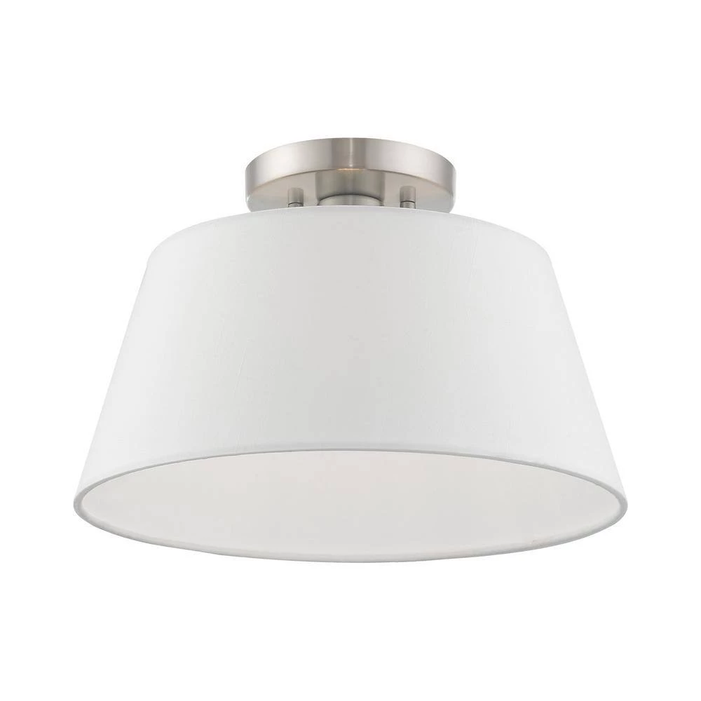 Belclaire 1 Light Brushed Nickel Semi Flush Mount by Livex Lighting 9 Belclaire 1 Light Brushed Nickel Semi Flush Mount by Livex Lighting - Image 9