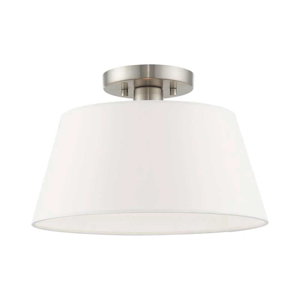 Belclaire 1 Light Brushed Nickel Semi Flush Mount by Livex Lighting 1 Belclaire 1 Light Brushed Nickel Semi Flush Mount by Livex Lighting