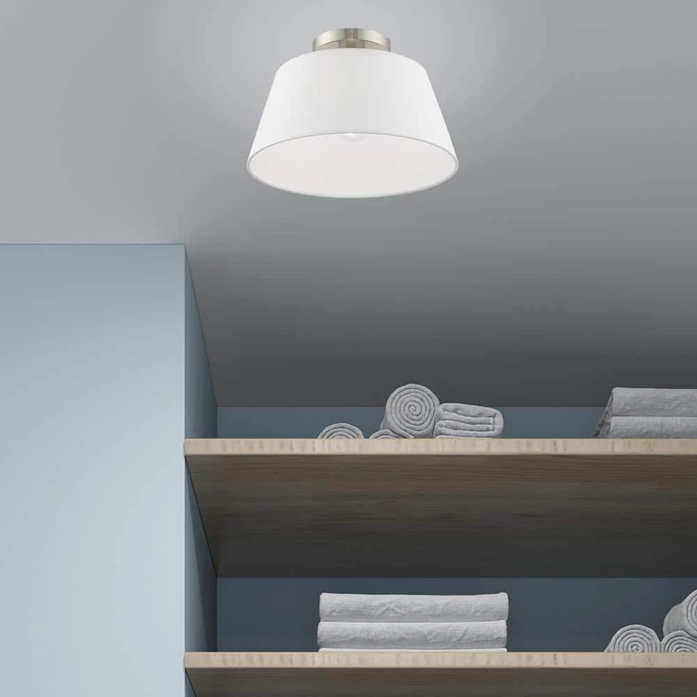 Belclaire 1 Light Brushed Nickel Semi Flush Mount by Livex Lighting 4 Belclaire 1 Light Brushed Nickel Semi Flush Mount by Livex Lighting - Image 4