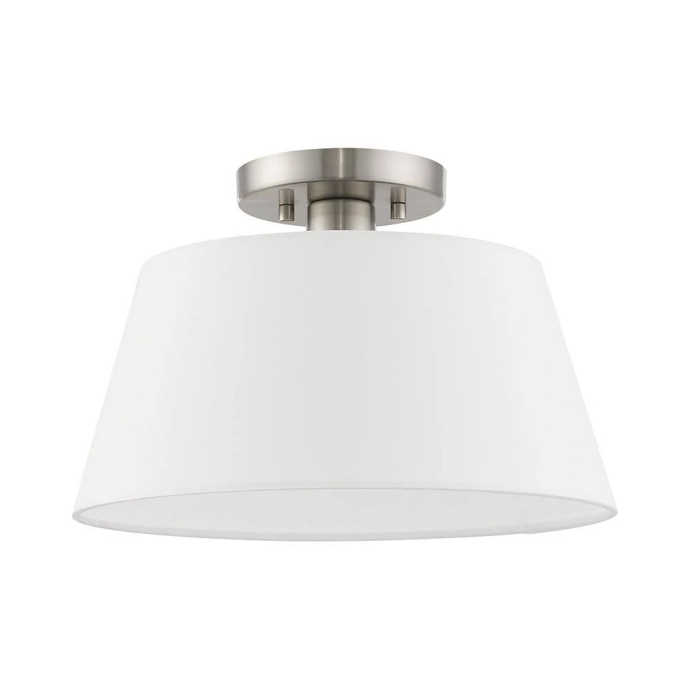 Belclaire 1 Light Brushed Nickel Semi Flush Mount by Livex Lighting 8 Belclaire 1 Light Brushed Nickel Semi Flush Mount by Livex Lighting - Image 8