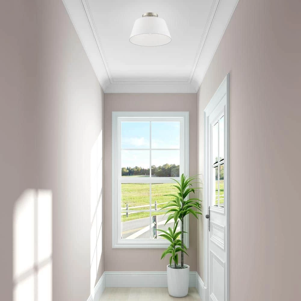 Belclaire 1 Light Brushed Nickel Semi Flush Mount by Livex Lighting 2 Belclaire 1 Light Brushed Nickel Semi Flush Mount by Livex Lighting - Image 2