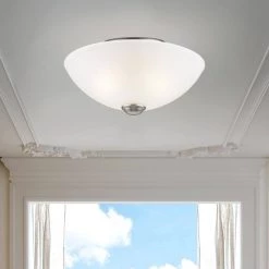 Somerset 2 Light Brushed Nickel Flush Mount by Livex Lighting -Livex Lighting shop brushed nickel livex lighting flush mount lights 4207 91 1d 1000