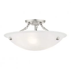 Oasis 3 Light Brushed Nickel Flush Mount by Livex Lighting -Livex Lighting shop brushed nickel livex lighting flush mount lights 4273 91 4f 1000