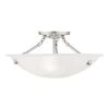 Oasis 3 Light Brushed Nickel Flush Mount by Livex Lighting