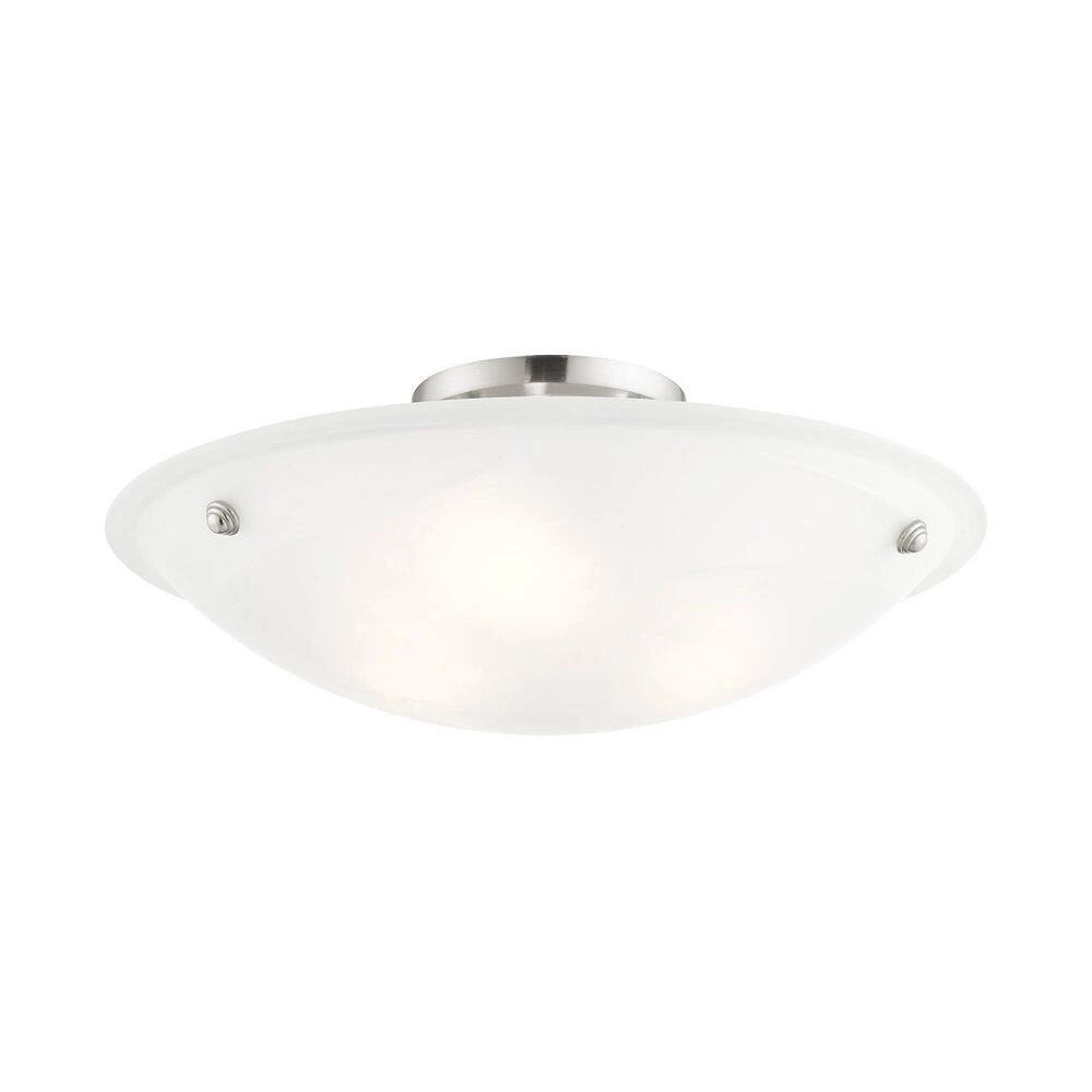 Oasis 3 Light Brushed Nickel Flush Mount by Livex Lighting 8 Oasis 3 Light Brushed Nickel Flush Mount by Livex Lighting - Image 8