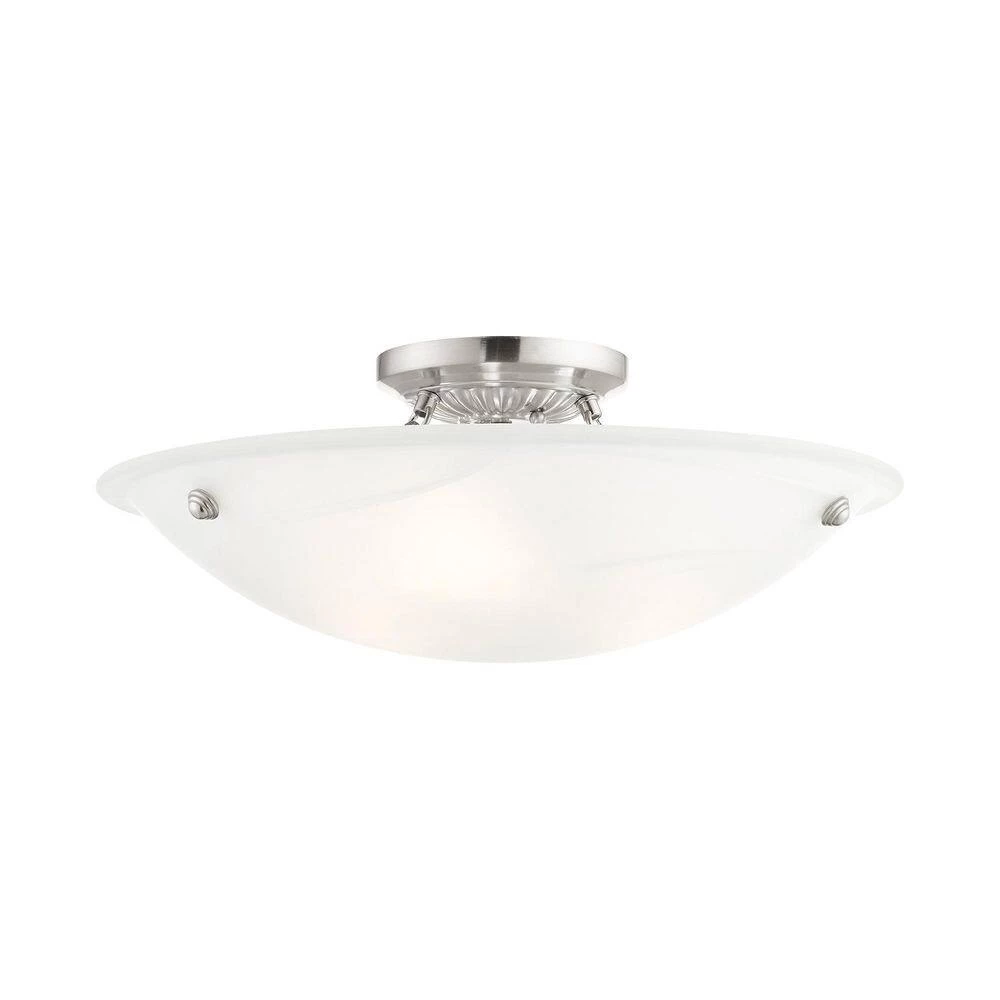 Oasis 3 Light Brushed Nickel Flush Mount by Livex Lighting 7 Oasis 3 Light Brushed Nickel Flush Mount by Livex Lighting - Image 7
