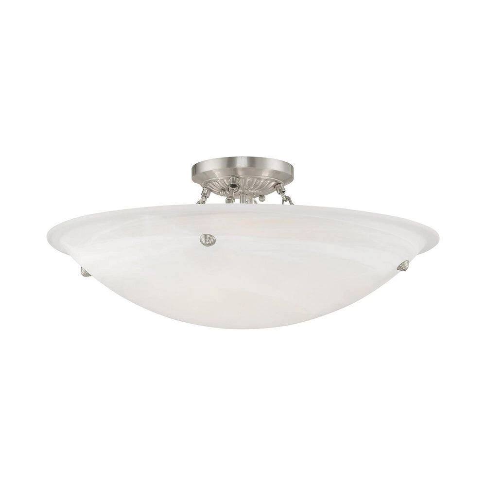 Oasis 4 Light Brushed Nickel Flush Mount by Livex Lighting 8 Oasis 4 Light Brushed Nickel Flush Mount by Livex Lighting - Image 8