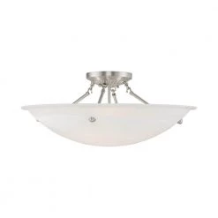 Oasis 4 Light Brushed Nickel Flush Mount by Livex Lighting