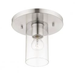 Zurich 1 Light Brushed Nickel Flush Mount by Livex Lighting -Livex Lighting shop brushed nickel livex lighting flush mount lights 45471 91 1f 1000