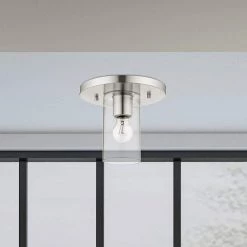 Zurich 1 Light Brushed Nickel Flush Mount by Livex Lighting