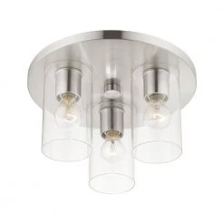 Zurich 3 Light Brushed Nickel Flush Mount by Livex Lighting -Livex Lighting shop brushed nickel livex lighting flush mount lights 45472 91 44 1000