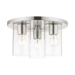 Zurich 3 Light Brushed Nickel Flush Mount by Livex Lighting -Livex Lighting shop brushed nickel livex lighting flush mount lights 45472 91 4f 1000
