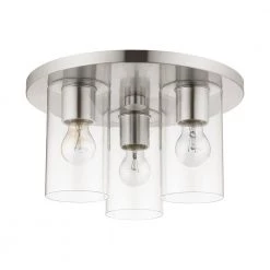 Zurich 3 Light Brushed Nickel Flush Mount by Livex Lighting -Livex Lighting shop brushed nickel livex lighting flush mount lights 45472 91 c3 1000