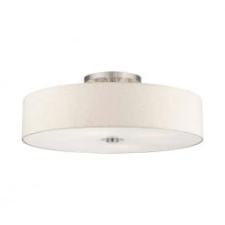 Meridian 6 Light Brushed Nickel Semi Flush Mount by Livex Lighting -Livex Lighting shop brushed nickel livex lighting flush mount lights 45848 91 4f 1000