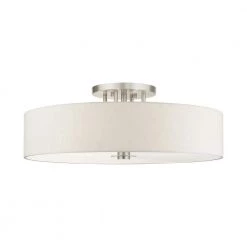 Meridian 6 Light Brushed Nickel Semi Flush Mount by Livex Lighting