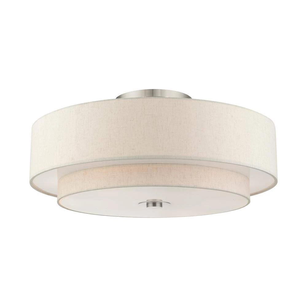 Meridian 6 Light Brushed Nickel Semi Flush Mount by Livex Lighting 6 Meridian 6 Light Brushed Nickel Semi Flush Mount by Livex Lighting - Image 6