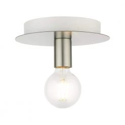 Hillview 1 Light Brushed Nickel Flush Mount by Livex Lighting