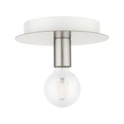 Hillview 1 Light Brushed Nickel Flush Mount by Livex Lighting -Livex Lighting shop brushed nickel livex lighting flush mount lights 45871 91 c3 1000