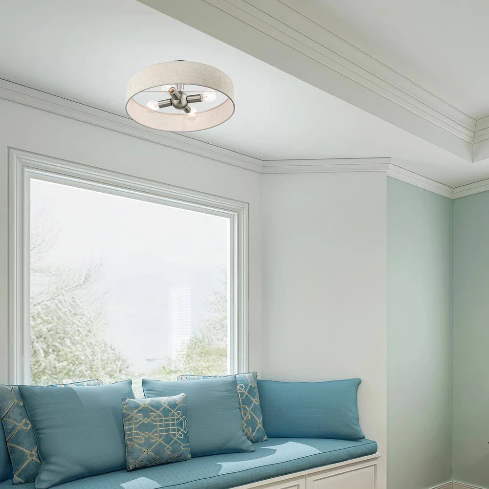 Venlo 4 Light Brushed Nickel Semi Flush Mount by Livex Lighting 3 Venlo 4 Light Brushed Nickel Semi Flush Mount by Livex Lighting - Image 3