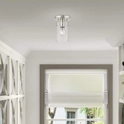 Munich 5 in. 1-Light Brushed Nickel Semi-Flush Mount with Clear Glass by Livex Lighting 13 Munich 5 in. 1-Light Brushed Nickel Semi-Flush Mount with Clear Glass by Livex Lighting -Livex Lighting shop brushed nickel livex lighting flush mount lights 46150 91 1d 1000