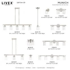 Munich 11 in. 3-Light Brushed Nickel Flush Mount with Clear Glass Shades by Livex Lighting -Livex Lighting shop brushed nickel livex lighting flush mount lights 46154 91 d4 1000