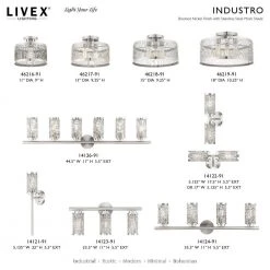 Industro 2 Light Brushed Nickel Semi Flush Mount by Livex Lighting -Livex Lighting shop brushed nickel livex lighting flush mount lights 46217 91 d4 1000
