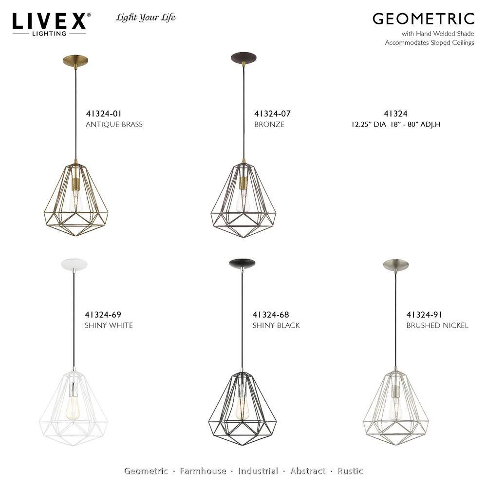 Geometric 1 Light Brushed Nickel Flush Mount by Livex Lighting 13 Geometric 1 Light Brushed Nickel Flush Mount by Livex Lighting - Image 13