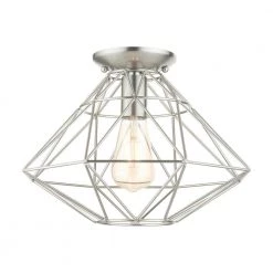 Geometric 1 Light Brushed Nickel Flush Mount by Livex Lighting