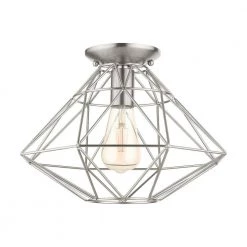 Geometric 1 Light Brushed Nickel Flush Mount by Livex Lighting 20 Geometric 1 Light Brushed Nickel Flush Mount by Livex Lighting -Livex Lighting shop brushed nickel livex lighting flush mount lights 46248 91 c3 1000