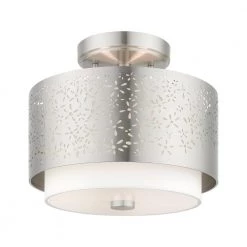 Noria 2 Light Brushed Nickel Semi Flush Mount by Livex Lighting -Livex Lighting shop brushed nickel livex lighting flush mount lights 46267 91 44 1000