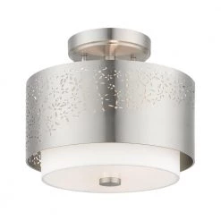 Noria 2 Light Brushed Nickel Semi Flush Mount by Livex Lighting -Livex Lighting shop brushed nickel livex lighting flush mount lights 46267 91 4f 1000