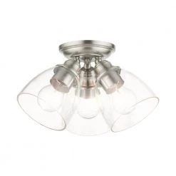 Montgomery 3 Light Brushed Nickel Flush Mount by Livex Lighting