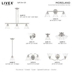 Moreland 14.5 in. 3-Light Brushed Nickel Semi-Flush Mount with Hand Blown Clear Glass by Livex Lighting -Livex Lighting shop brushed nickel livex lighting flush mount lights 46489 91 76 1000