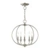Milania 5 Light Brushed Nickel Convertible Mini Chandelier/Semi Flush Mount by Livex Lighting