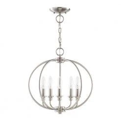 Milania 5 Light Brushed Nickel Convertible Mini Chandelier/Semi Flush Mount by Livex Lighting 17 Milania 5 Light Brushed Nickel Convertible Mini Chandelier/Semi Flush Mount by Livex Lighting -Livex Lighting shop brushed nickel livex lighting flush mount lights 4665 91 c3 1000