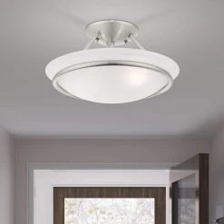 Newburgh 2 Light Brushed Nickel Semi Flush Mount by Livex Lighting -Livex Lighting shop brushed nickel livex lighting flush mount lights 4823 91 1d 1000