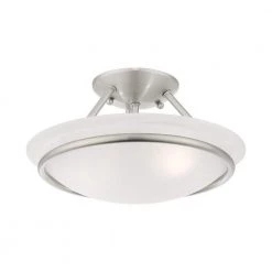 Newburgh 2 Light Brushed Nickel Semi Flush Mount by Livex Lighting -Livex Lighting shop brushed nickel livex lighting flush mount lights 4823 91 1f 1000