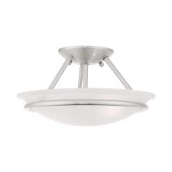 Newburgh 2 Light Brushed Nickel Semi Flush Mount by Livex Lighting