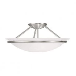Providence 3-Light Ceiling Brushed Nickel Incandescent Semi-Flush Mount by Livex Lighting