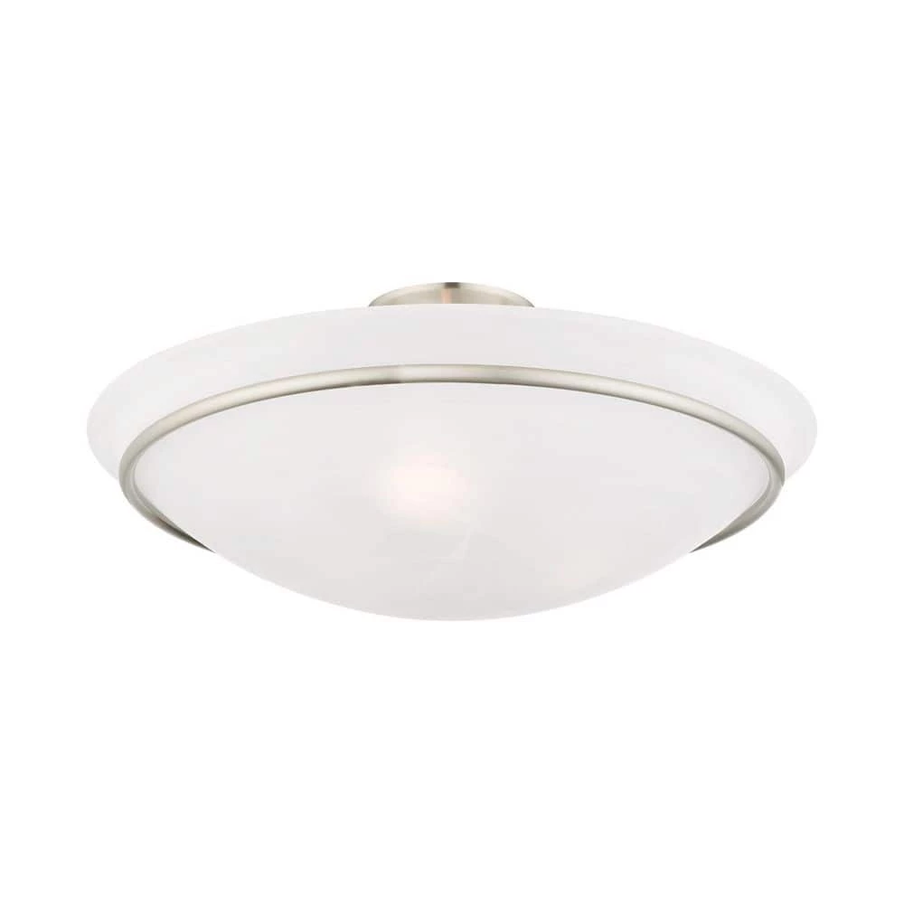 Newburgh 3 Light Brushed Nickel Semi Flush Mount by Livex Lighting 9 Newburgh 3 Light Brushed Nickel Semi Flush Mount by Livex Lighting - Image 9