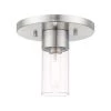 Carson 9 in. 1-Light Brushed Nickel Flush Mount with Clear Glass Shade by Livex Lighting