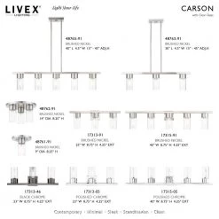 Carson 9 in. 1-Light Brushed Nickel Flush Mount with Clear Glass Shade by Livex Lighting -Livex Lighting shop brushed nickel livex lighting flush mount lights 48761 91 d4 1000