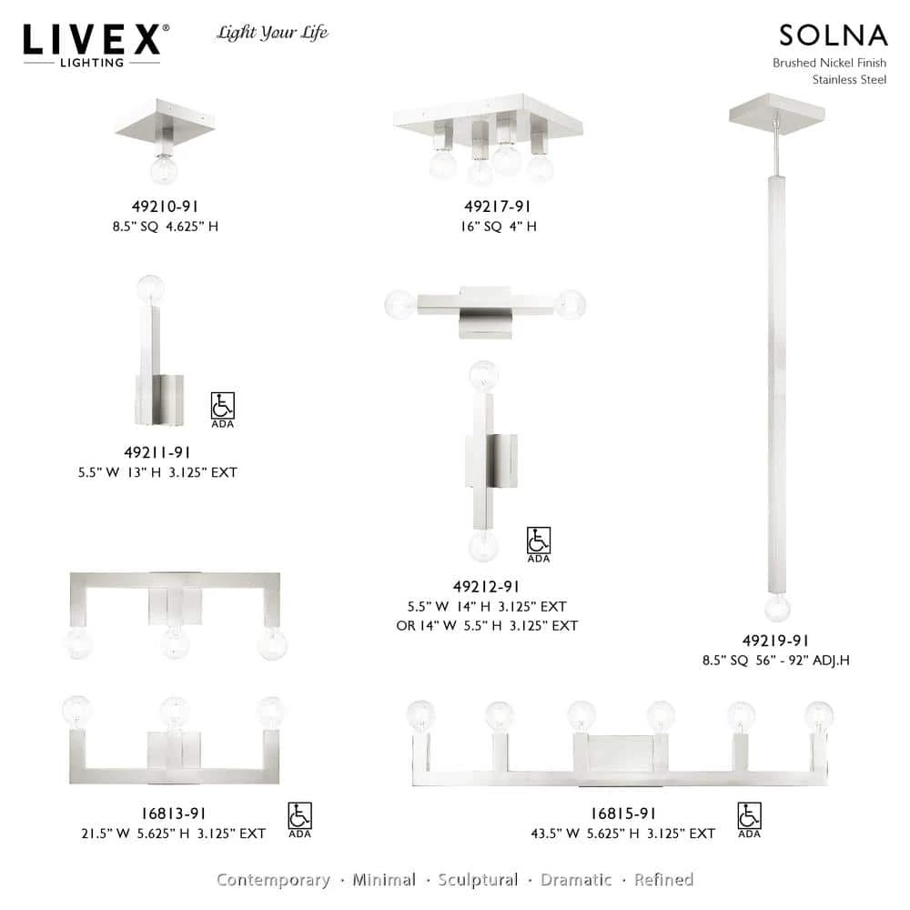 Solna 1 Light Brushed Nickel Flush Mount by Livex Lighting 11 Solna 1 Light Brushed Nickel Flush Mount by Livex Lighting - Image 11