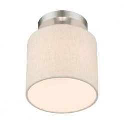 Meadow 1 Light Brushed Nickel Semi Flush Mount by Livex Lighting -Livex Lighting shop brushed nickel livex lighting flush mount lights 49807 91 1f 1000