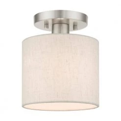 Meadow 1 Light Brushed Nickel Semi Flush Mount by Livex Lighting